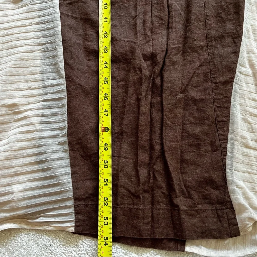 ADEPTT LINEN MAXI DRESS WITH LARGE FRONT POCKETS AND SHEER CHIFFON SIDES MODERN - Picture 12 of 13